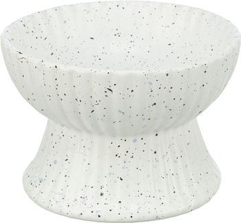 Miska podwyższona, dla kota, ceramika, biała, 0.2 l/13 cm