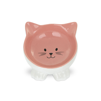 BARRY KING MISKA CERAMICZNA DLA KOTA NA   NÓŻKACH 11,5cm RÓŻOWA