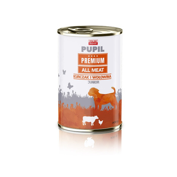 Karma mokra dla psa PUPIL Premium All Meat JUNIOR kurczak i wołowina 400 g