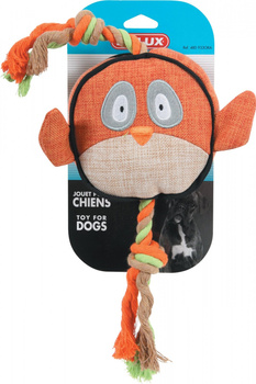 *- Zabawka dla psa ptak ze sznurem kol. pomarańczowy, z dźwiękiem
