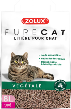 ZOLUX Żwirek dla kota roślinny naturalny PURECAT 8 l