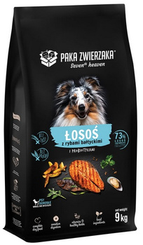 PAKA ZWIERZAKA  9kg ŁOSOŚ Z RYBAMI        BAŁTYCKIMI  "M"  sucha karma dla psa
