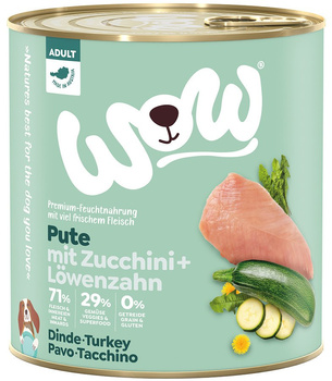 WOW Pute - indyk z cukinią i mniszkiem lekarskim 800g