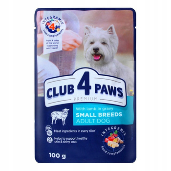CLUB4Ł PIES sasz.100g ADULT SMALL  JAGNIĘCINA w sosie