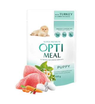 OPTIMEAL PIES sasz.100g  PUPPY INDYK      MARCHEWKA w sosie /12