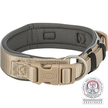 Premium, obroża, dla psa, piaskowa/grafit, M–L: 40–48 cm/40 mm