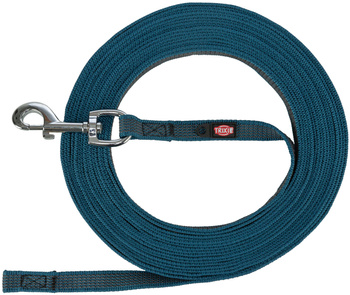 Smycz treningowa, dla psa, taśma, gumowana, petrol, L–XL: 5 m/17 mm