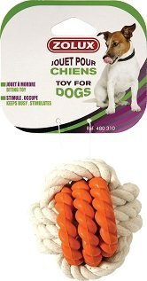 *- ZOLUX Piłka ze sznura i kauczuku 8 cm różne kolory