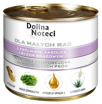 DOLINA NOTECI PIES 185g królik/fasola PUSZKA MINI /12