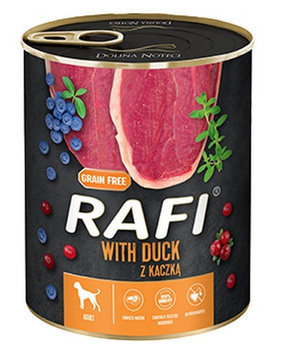 RAFI PIES pusz.800g KACZKA, BORÓWKA,  ŻURAWINA /12