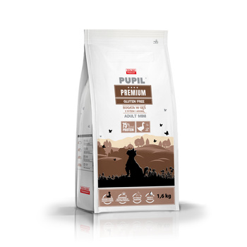 Karma sucha dla psa PUPIL Premium MINI bogata w gęś z ryżem i aronią 1,6 kg