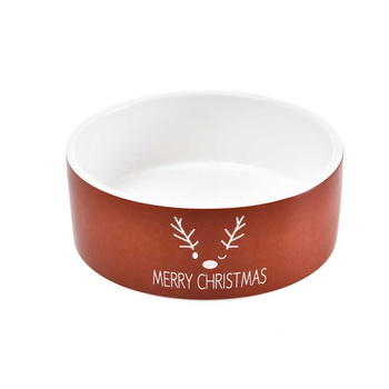 BARRY KING MISKA CERAMICZNA ŚWIĄTECZNA    MERRY CHRISTMAS 16x6cm CZERWONA