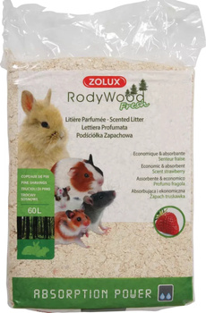 Zolux Ściółka trociny RodyWood Fresh zapach truskawkowy 60 l