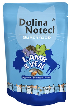 DOLINA NOTECI SUPERFOOD KOT JAGNIĘCINA,  CIELĘCINA sasz.85g /10