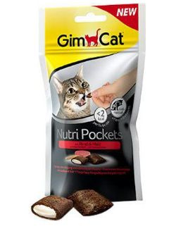 GIMCAT NUTRI POCKETS 60g BEEF&FIBER /12