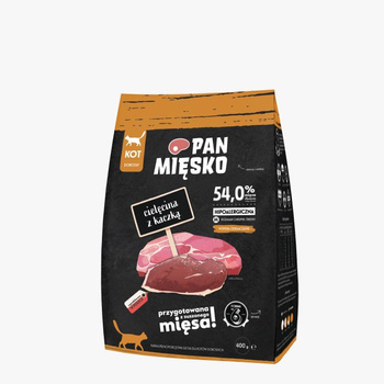 Pan Mięsko karma sucha dla kota Cielęcina z kaczką M 1,6kg