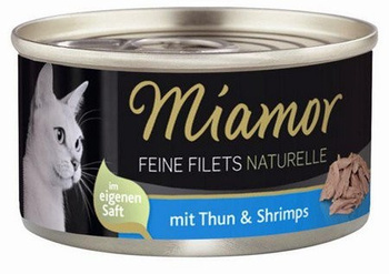 MIAMOR KOT pusz.80g FILETS TUŃCZYK KREWETKI w sosie własnym /24