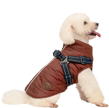 ZOLUX Kurtka puchowa z szelkami dla psa R.30 ceglasta