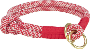 Soft Rope, obroża zaciskowa, linka, czerwono/kremowa, dla psa XS: 25 cm/o 6 mm