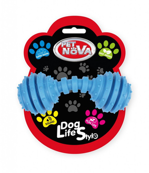 PET NOVA TPR DUMBBELL BLUE 12cm /10