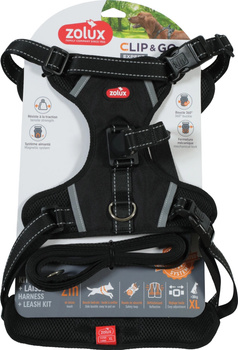ZOLUX Zestaw szelki + smycz dla psa CLIP and GO XL czarny