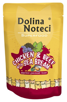 DOLINA NOTECI SUPERFOOD KOT KURA,  WOŁOWINA sasz.85g /10