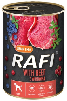 RAFI PIES pusz.400g WOŁOWINA, BORÓWKA,  ŻURAWINA /24