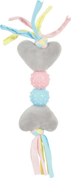 *- ZOLUX Zabawka pluszowa dla szczeniaka kość, z dźwiękiem kol. szary