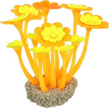 ZOLUX Ozdoba do akwarium FLOWERS 2 pomarańczowo żółta fluorescencyjna