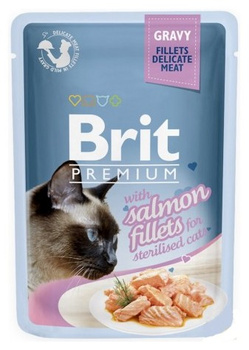 BRIT PREMIUM KOT sasz.85g sos SALMON for  STERILISED CATS FILLET