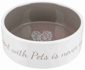 TX-25054 MISKA CERAMICZNA PETS HOME 0,8L KREMOWO-SZARA