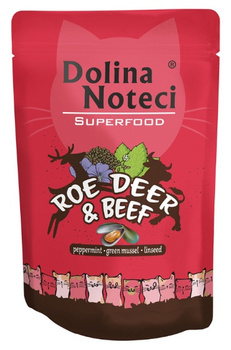DOLINA NOTECI SUPERFOOD KOT SARNA,  WOŁOWINA sasz.85g /10