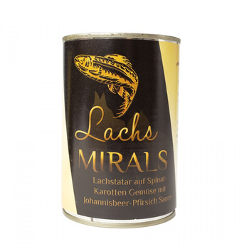Mirals Lachs - Tatar z łososia na szpinaku i marchewce z sosem porzeczkowo-brzoskwiniowym 380g