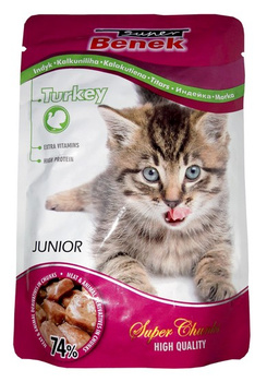 SUPER BENEK SASZ.KOT 100g JUNIOR INDYK w sosie /24