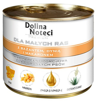 Dolina Noteci Premium Pies Mały Bażant, dynia i makaron puszka 185g
