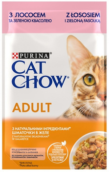 Purina Cat Chow Łosoś i zielona fasolka saszetka 85g