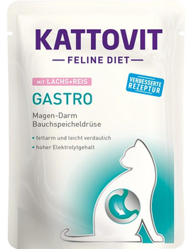 Kattovit Feline Diet Gastro łosoś i ryż saszetka 85g