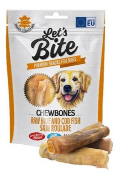 BRIT LETS BITE CHEWBONES RAW HIDE&COD  FISH SKIN op.135g /10