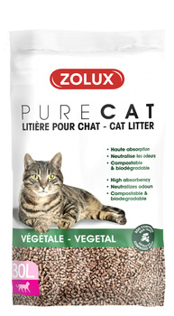 Zolux Żwirek dla kota roślinny naturalny PURECAT 30 l