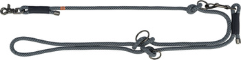 Soft Rope, smycz regulowana, dla psa, linka, L–XL: 2.00 m/o 13 mm, czarno/szara