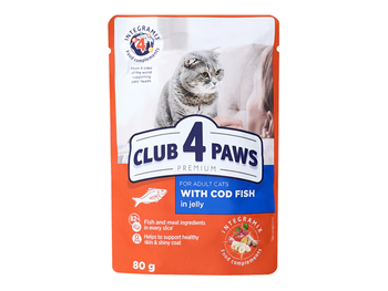 CLUB4Ł KOT sasz.80g ADULT DORSZ           w galaretce