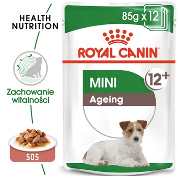 Royal Canin Mini Ageing karma mokra w sosie dla psów dojrzałych po 8 roku życia, ras małych saszetka 85g