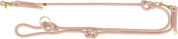 Soft Rope, smycz regulowana, dla psa, linka, L–XL: 2.00 m/o 13 mm, różowa/jasnoróżowa