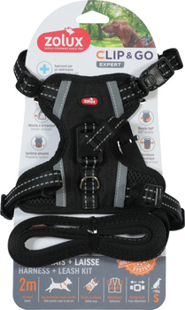 ZOLUX Zestaw szelki + smycz dla psa CLIP and GO S czarny