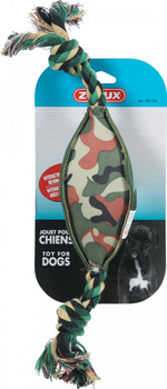 *- Zabawka dla psa Kamuflaż piłka do rugby ze sznurem, z dźwiękiem