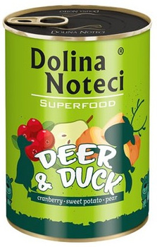 DOLINA NOTECI SUPERFOOD 400g JELEŃ,  KACZKA puszka /6