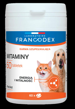 Francodex PL Witaminy dla psa i kota o smaku wątróbki 60 tabletek