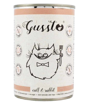 GUSSTO pusz.400g FRESH CALF RABBIT Pokarm dla kota z CIELĘCINĄ I KRÓLIKIEM