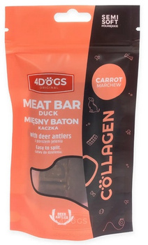 4DOGS MIĘSNY BATON KACZKA Z MARCHEWKĄ     SEMI SOFT 2szt
