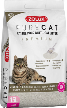 ZOLUX Żwirek dla kota mineralny zbrylający PURECAT Premium 15 l